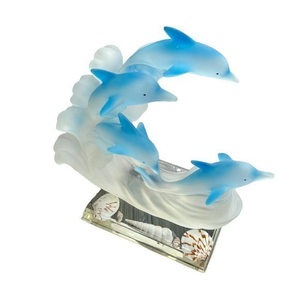 Vintage Lucite Glass Dolphins Sculpture‎